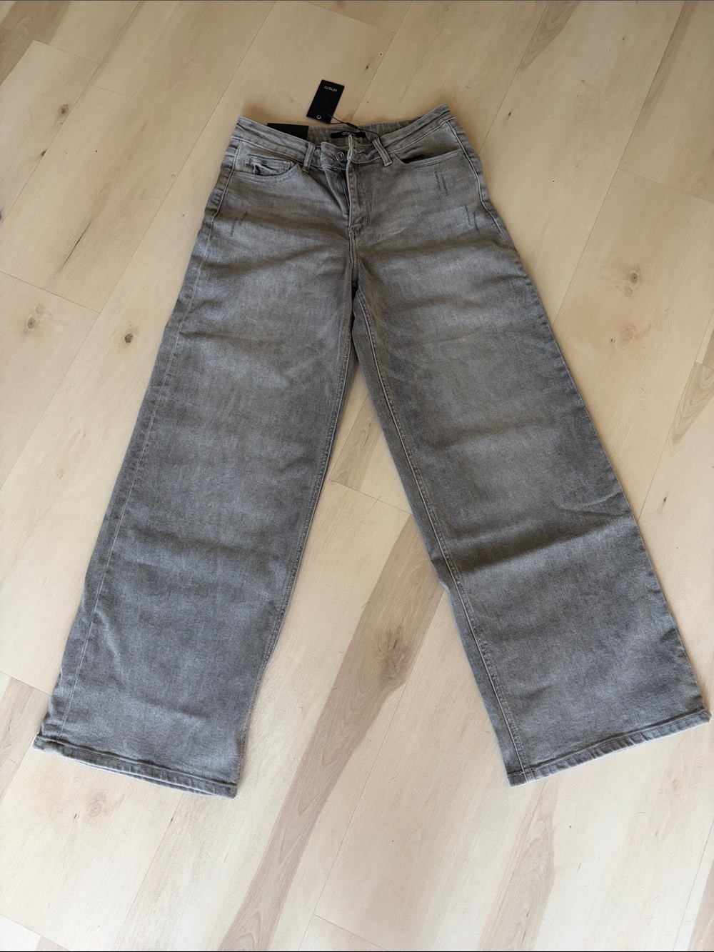ONESO mid rise wideleg womens jeans sz 29 nwt gray faded